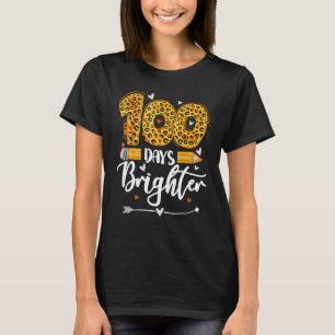 100 Days Brighter Teacher Student 100 Days Of Scho T-Shirt
