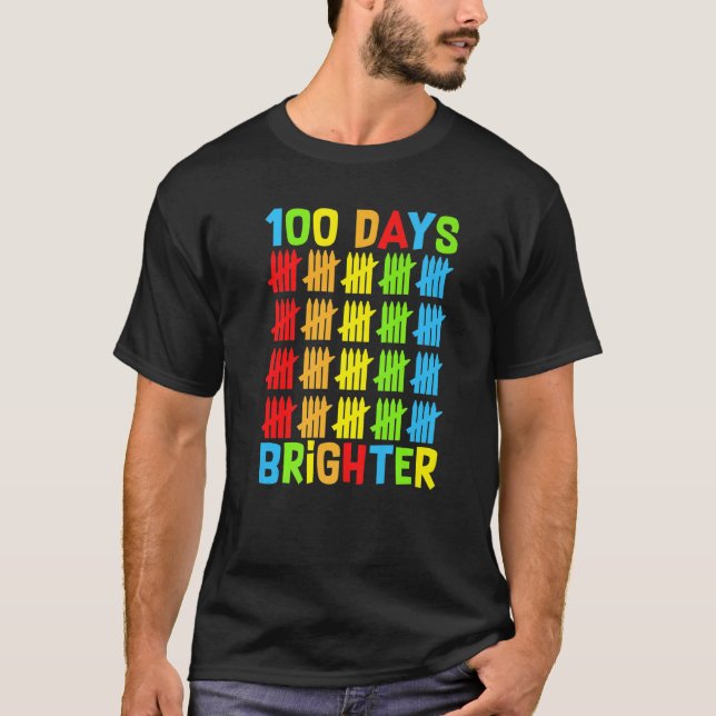 100 Days Brighter Teachers Kids Child Happy 100 Da T-Shirt (Front)