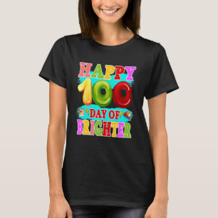 100 Days Brighter Teachers Kids Child Happy 100th  T-Shirt