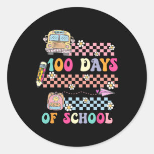 100 Days Bruh Bus Happy 100 Days Of School Teacher Classic Round Sticker