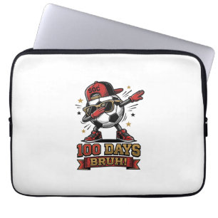 100 Days Bruh Soccer Dabbing Shirt Design_1 Laptop Sleeve