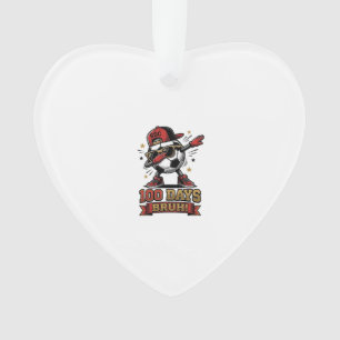100 Days Bruh Soccer Dabbing Shirt Design_1 Ornament