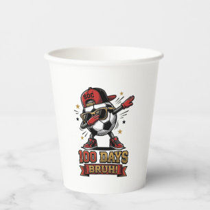 100 Days Bruh Soccer Dabbing Shirt Design_1 Paper Cups