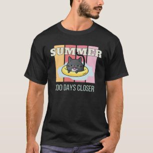 100 Days Closer to Summer  Tuxedo Cat Vacation Coz T-Shirt