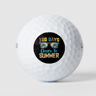 100 Days Closer To Summer Vacation School Golf Balls