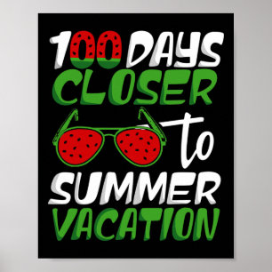 100 Days Closer To Summer Vacation Teacher 100 Day Poster