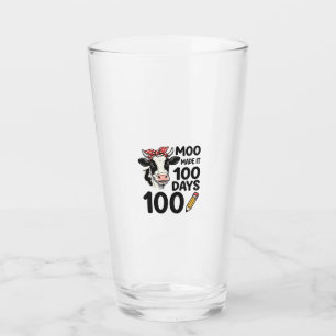100 Days Cow Shirt Vintage Engraving School Design Glass