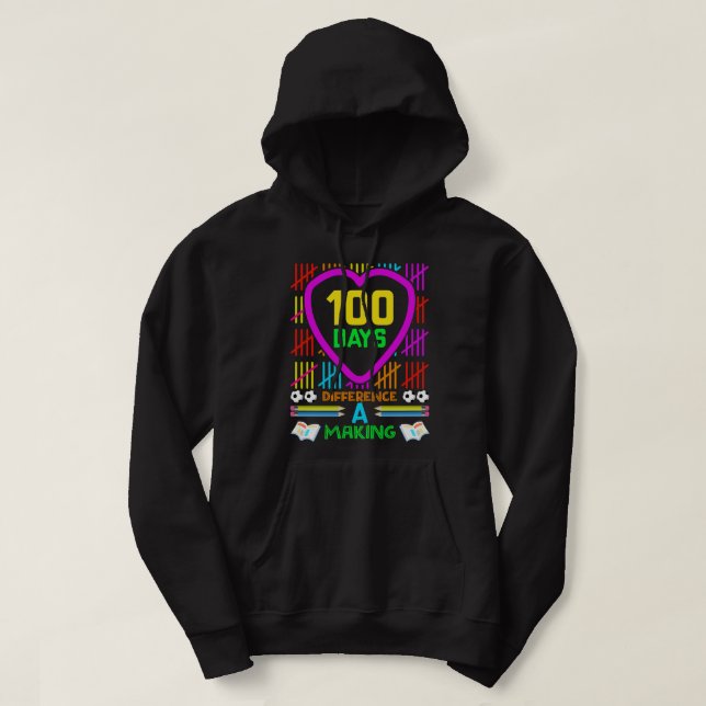 100 days different a making hoodie (Design Front)