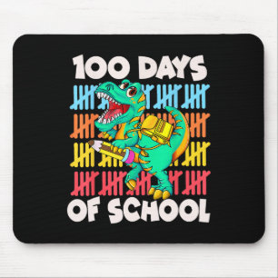 100 Days Dinosaur Trex Boys Kids 100th Day Of Scho Mouse Pad