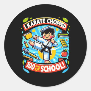 100 Days Educational Martial Arts Achievement  Classic Round Sticker