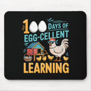 100 Days Egg-stra Smarter Funny Chicken 100th Day Mouse Pad