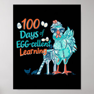 100 Days Egg-stra Smarter Teacher Kids 100th Day O Poster