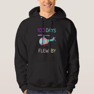 100 Days Flew By  100 Days Of School   helicopter Hoodie