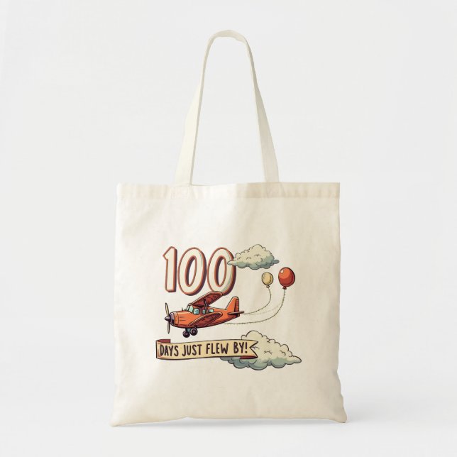 100 Days Flew By Vintage Tote Bag (Front)