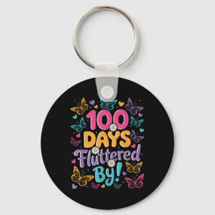 100 Days Fluttered Kids 100th Day Of School Key Ring