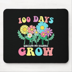 100 Days Growing Boho Flowers Teacher 100th Day Of Mouse Pad