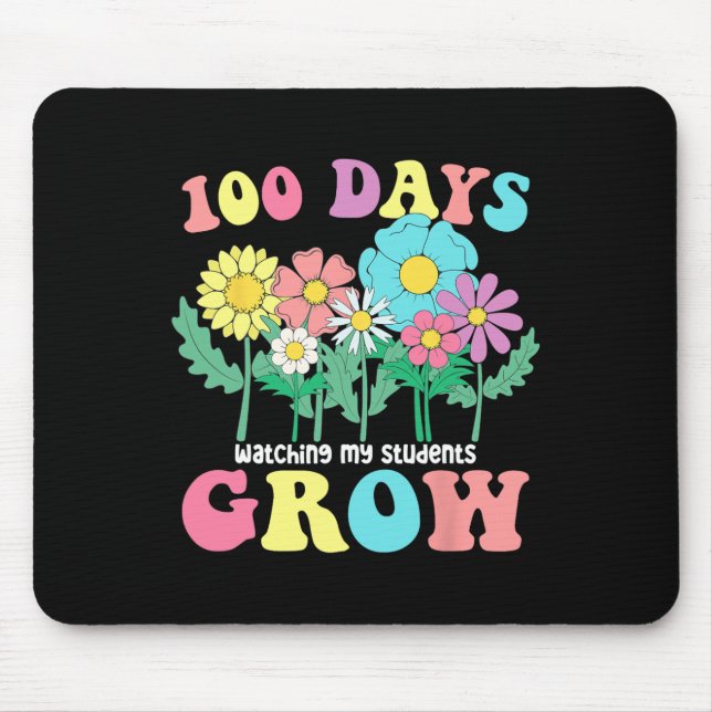 100 Days Growing Boho Flowers Teacher 100th Day Of Mouse Pad (Front)