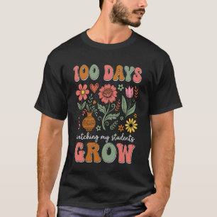 100 Days Growing Boho Flowers Teacher 100th Day of T-Shirt