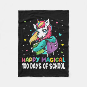 100 Days Happy Magical 100 Days Of School  Fleece Blanket