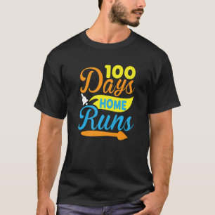 100 Days Home Runs Funny Student Teacher Premium T-Shirt