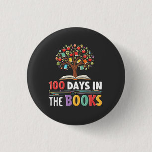 100 Days in the Books Days Of School Book Teacher 3 Cm Round Badge