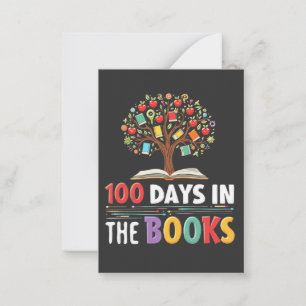 100 Days in the Books Days Of School Book Teacher Card