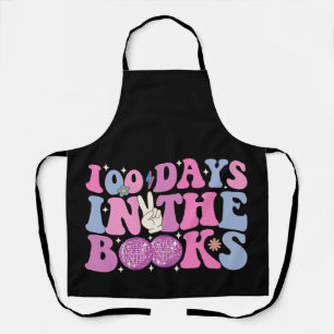100 Days In The Books Disco Ball Groovy Retro Apron