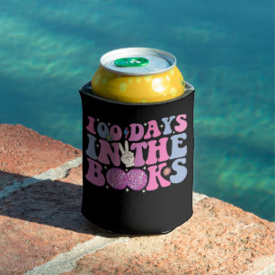 100 Days In The Books Disco Ball Groovy Retro Can Cooler