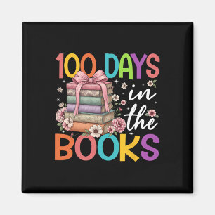 100 Days In The Books Reading Flower Bow Teacher S Magnet