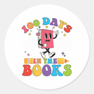 100 Days In The Books Reading Teacher 100th Day Of Classic Round Sticker