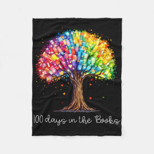 100 Days In The Books Reading Teacher 100th Day Of Fleece Blanket