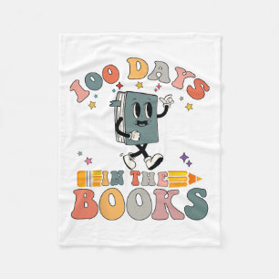 100 Days In The Books Reading Teacher 100th Day Of Fleece Blanket