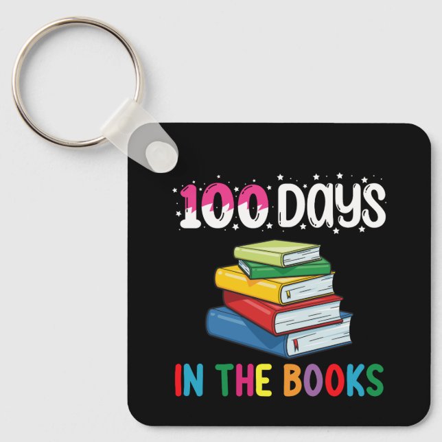 100 Days In The Books School Reading Librarian Key Ring (Front)