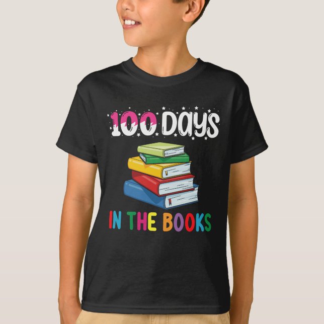 100 Days In The Books School Reading Librarian T-Shirt (Front)
