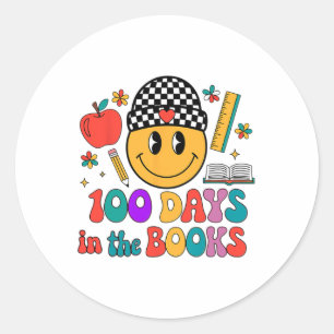 100 Days In The Books Smile 100th Day Of School  Classic Round Sticker