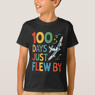 100 Days Just Flew By Aeroplane 100th Day Of T-Shirt