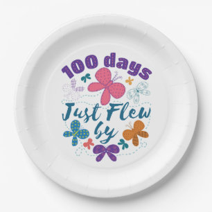 100 Days Just Flew By  School Butterfly  Paper Plate