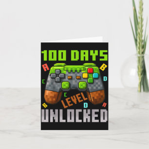 100 Days Level Unlocked Gaming 100 Days Of School  Card
