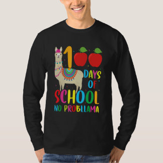 100 Days Llama Alpaca Pun Meme Sarcastic 100th Day T-Shirt