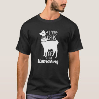 100 Days Llama Pun Meme Sarcastic 100th Day of Sch T-Shirt