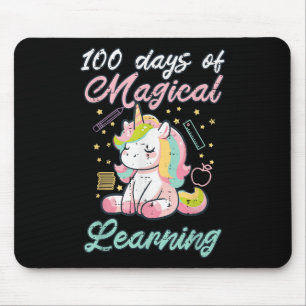 100 Days Magical Learning Unicorn 100th Day Girls Mouse Pad
