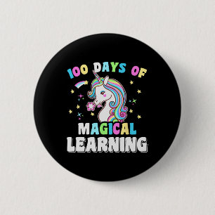 100 Days Magical Unicorn Kids Costume 100th Day Of 6 Cm Round Badge