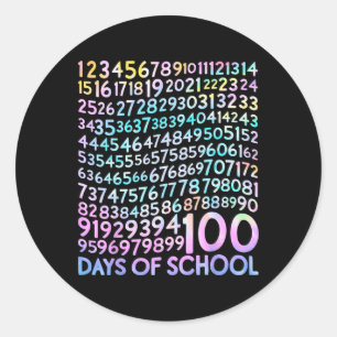 100 Days Math Numbers 100th Day Of School Teacher Classic Round Sticker