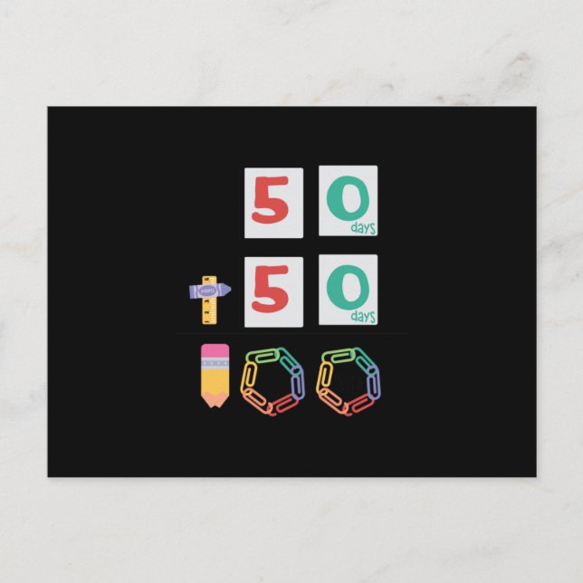 100 Days Math Postcard (Front)