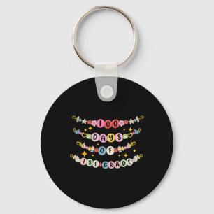 100 Days Of 1st Grade Bracelet Key Ring