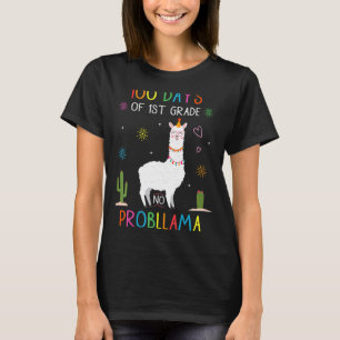 100 Days Of 1st Grade No Probllama Llama First Gra T-Shirt