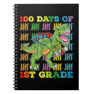 100 Days Of 1st Grade T Rex Dinosaur School Notebook