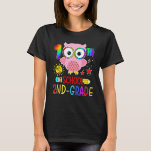 100 days of 2nd Grade Cute Owl 100th day of School T-Shirt