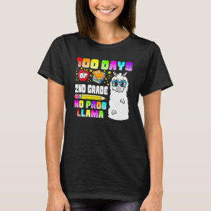 100 Days Of 2nd Grade No Probllama Tee, Second Gra T-Shirt