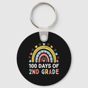 100 Days Of 2nd Grade Rainbow Happy 100th Day Of S Key Ring